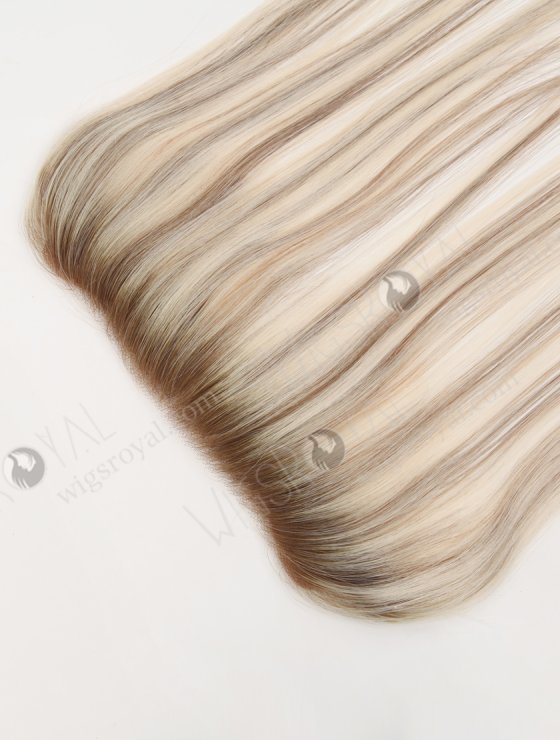 In Stock European Virgin Hair 16" Straight T9/60# With 9# Highlights Color Hairline Topper SHT-004-30789