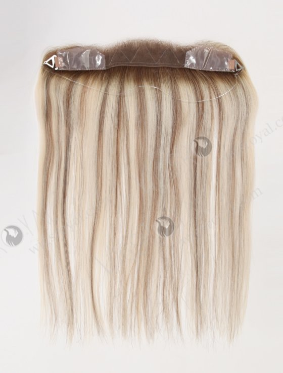 In Stock European Virgin Hair 16" Straight T9/60# With 9# Highlights Color Hairline Topper SHT-006-30798