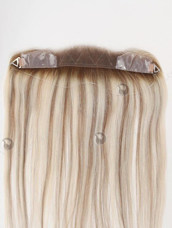 In Stock European Virgin Hair 16" Straight T9/60# With 9# Highlights Color Hairline Topper SHT-006-30797