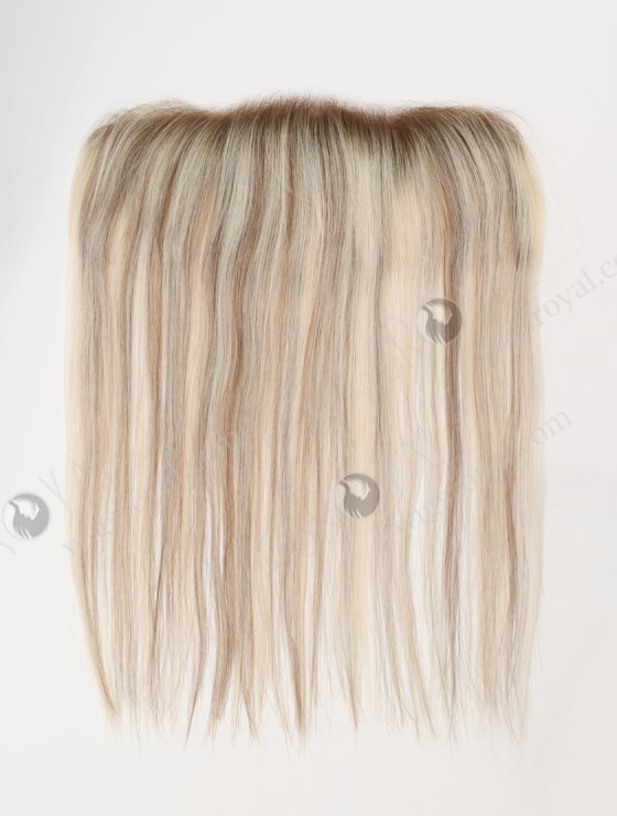 In Stock European Virgin Hair 16" Straight T9/60# With 9# Highlights Color Hairline Topper SHT-006-30801