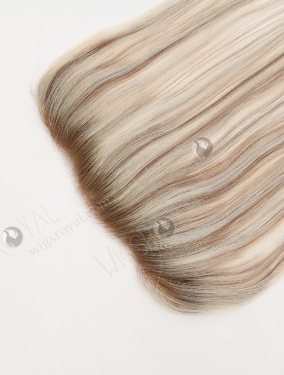 In Stock European Virgin Hair 16" Straight T9/60# With 9# Highlights Color Hairline Topper SHT-006-30804