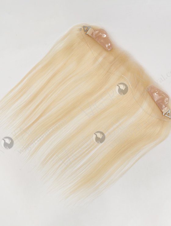 In Stock European Virgin Hair 12" Straight 613# Color Hairline Topper SHT-001-30749