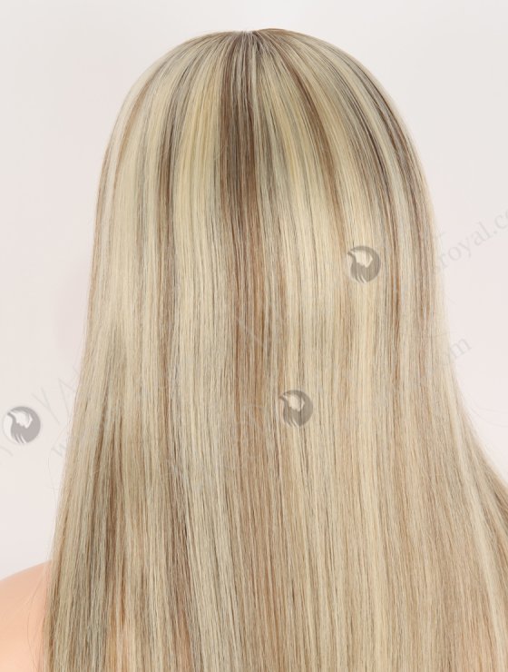 In Stock European Virgin Hair 18" Straight T9/613# With 9# Highlights Color Lace Front Silk Top Glueless Wig GLL-08092-30729