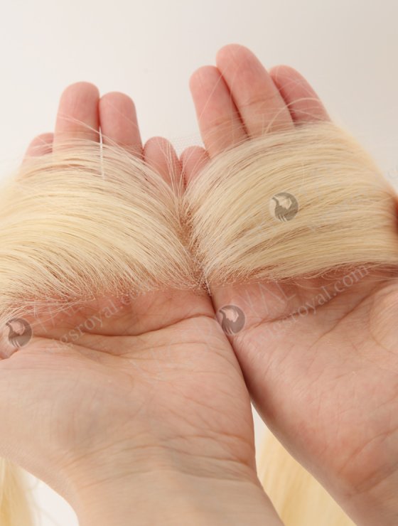 In Stock European Virgin Hair 12" Straight 613# Color Hairline Topper SHT-001-30818