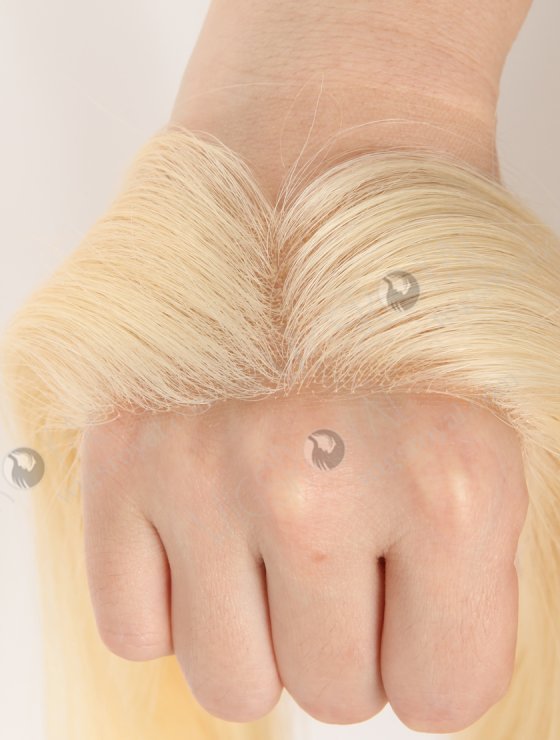 In Stock European Virgin Hair 12" Straight 613# Color Hairline Topper SHT-001-30819