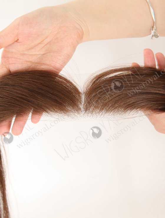 In Stock European Virgin Hair 16" Straight 4# Color Hairline Topper SHT-002-30828