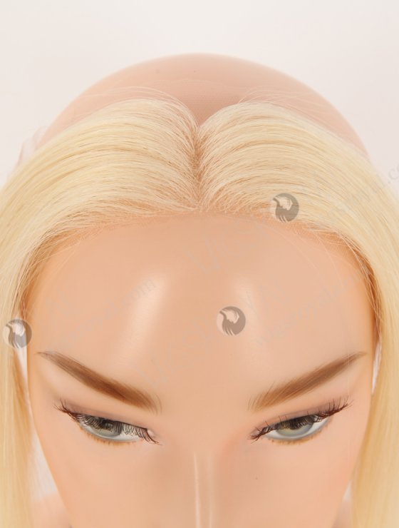 In Stock European Virgin Hair 12" Straight 613# Color Hairline Topper SHT-001-30822