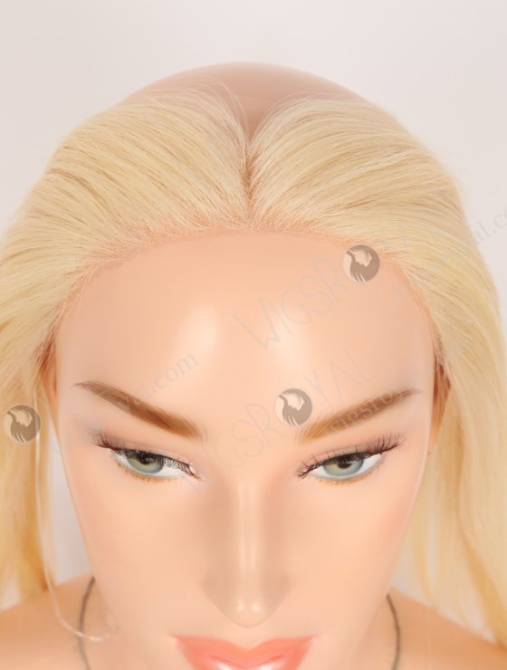 In Stock European Virgin Hair 12" Straight 613# Color Hairline Topper SHT-001-30827
