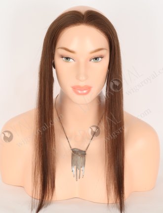 In Stock European Virgin Hair 16" Straight 4# Color Hairline Topper SHT-002