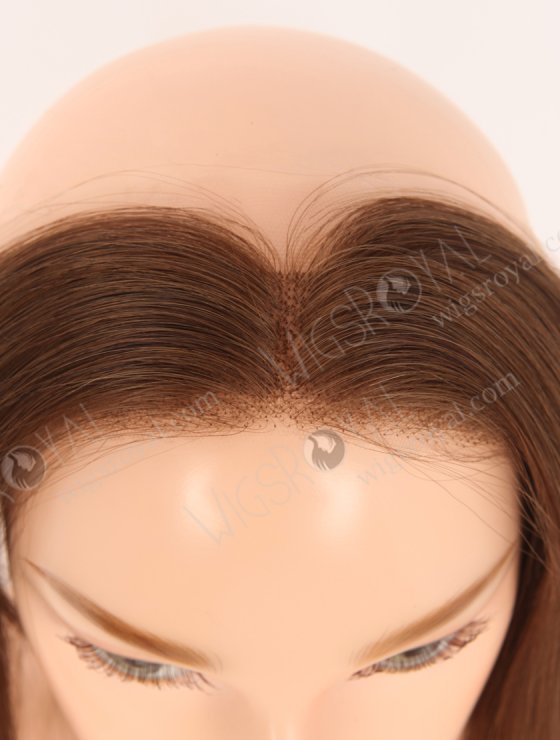 In Stock European Virgin Hair 16" Straight 4# Color Hairline Topper SHT-002-30831