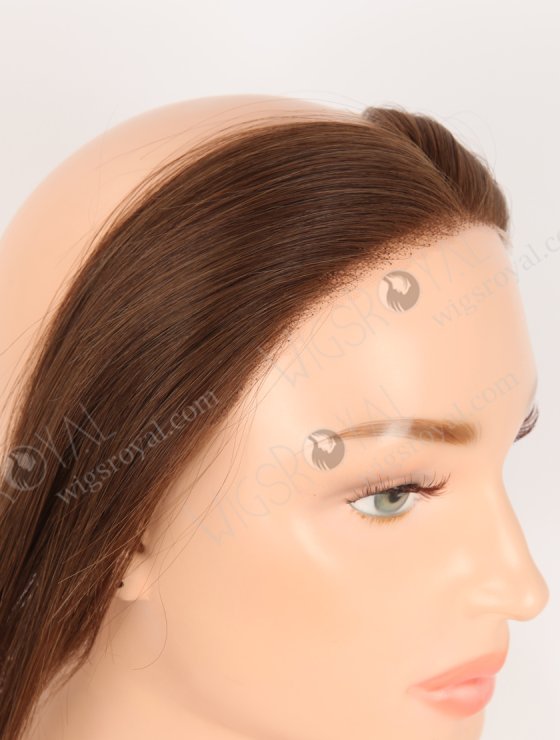 In Stock European Virgin Hair 16" Straight 4# Color Hairline Topper SHT-002-30834