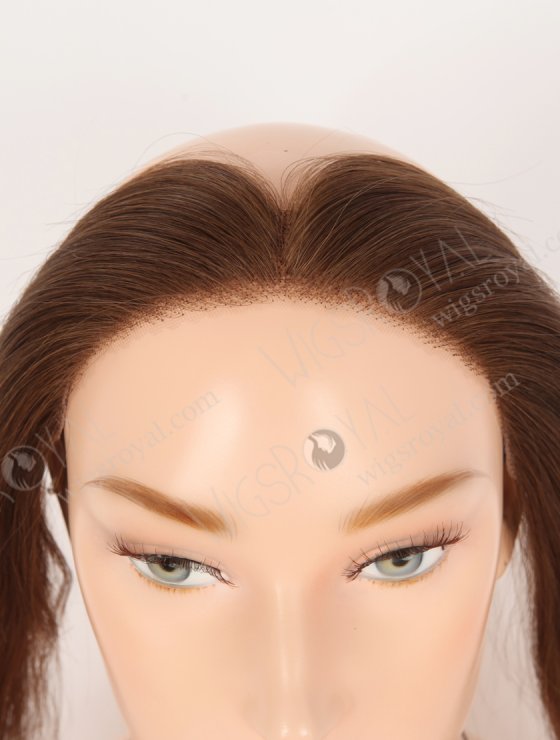 In Stock European Virgin Hair 16" Straight 4# Color Hairline Topper SHT-002-30836
