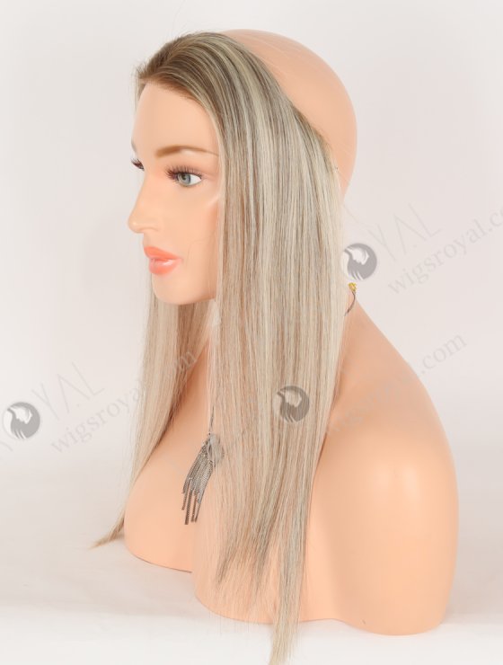 In Stock European Virgin Hair 16" Straight T9/60# With 9# Highlights Color Hairline Topper SHT-006-30852