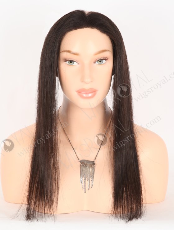 In Stock European Virgin Hair 16" Straight 2# Color Hairline Topper SHT-005-30865