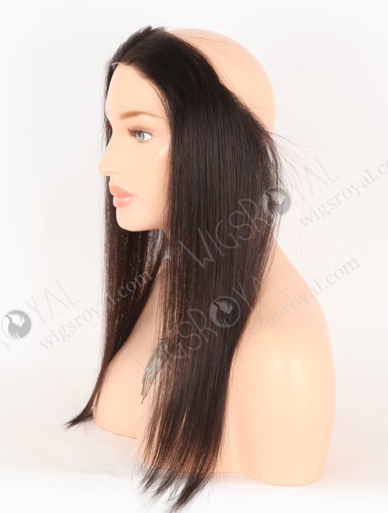 In Stock European Virgin Hair 16" Straight 2# Color Hairline Topper SHT-005-30866