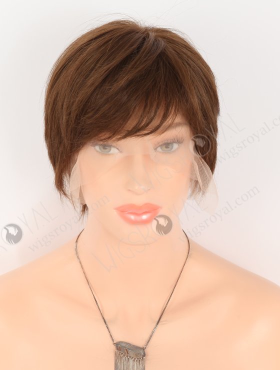 Hot Selling Pixie Cut Brown Color Lace Front Wig For Women WR-CLF-074-30900