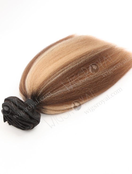 Highlight Bayalage Color Human Hair Italian Yaki Clip In Hair Extensions WR-CW-016-30914