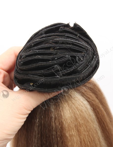 Highlight Bayalage Color Human Hair Italian Yaki Clip In Hair Extensions WR-CW-016