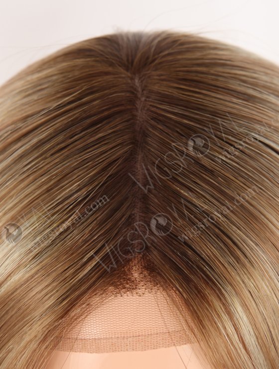 In Stock European Virgin Hair 16" Straight T4/8A#/613# Color Silk Top Gripper Wig GRP-08127-31037