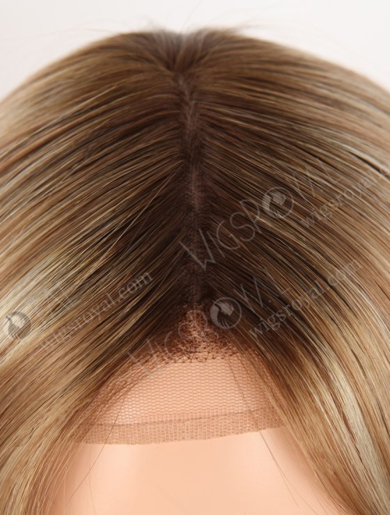 In Stock European Virgin Hair 16" Straight T4/8A#/613# Color Silk Top Gripper Wig GRP-08127-31038