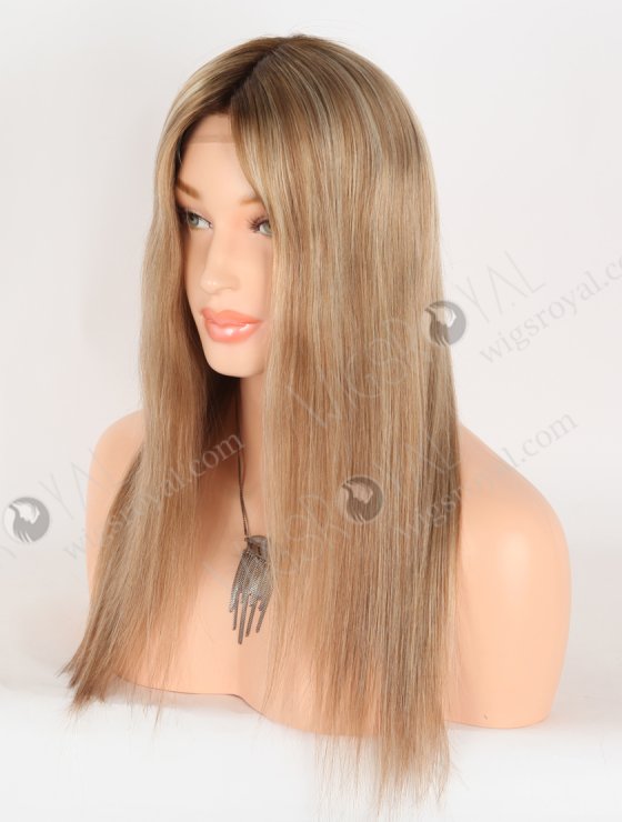 In Stock European Virgin Hair 16" Straight T4/8A#/613# Color Silk Top Gripper Wig GRP-08127-31039