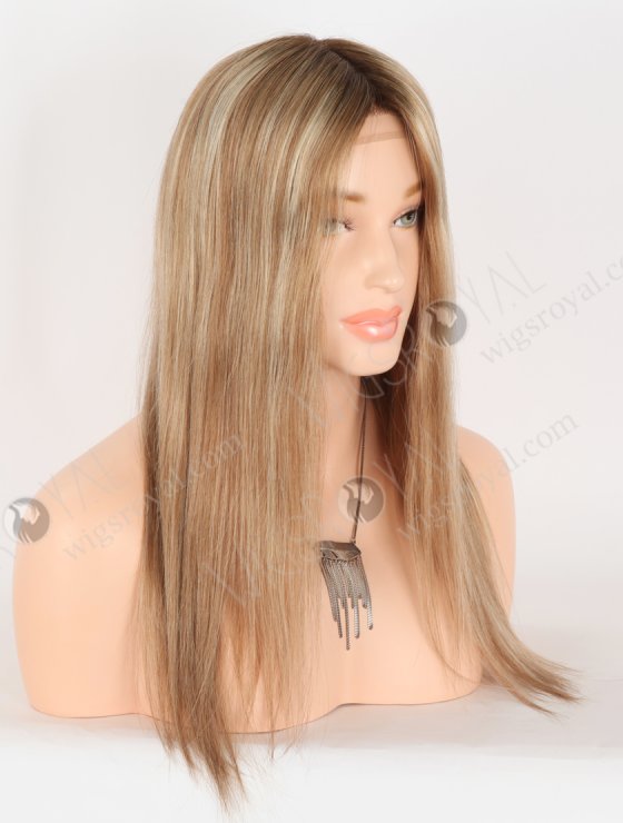 In Stock European Virgin Hair 16" Straight T4/8A#/613# Color Silk Top Gripper Wig GRP-08127-31040