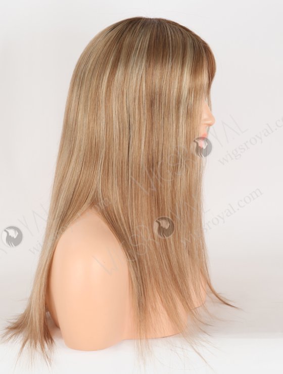 In Stock European Virgin Hair 16" Straight T4/8A#/613# Color Silk Top Gripper Wig GRP-08127-31042
