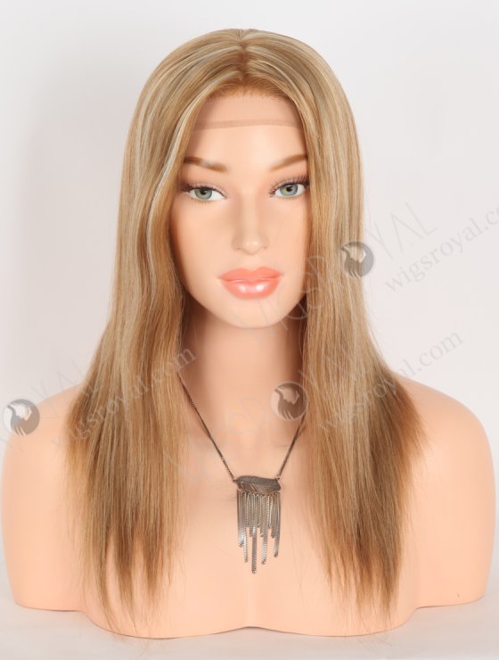 In Stock European Virgin Hair 14" Straight 8# with 22# Highlights Color Silk Top Gripper Wig GRP-08119-30948