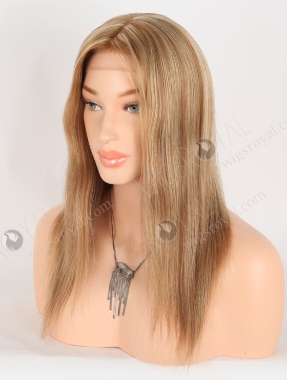 In Stock European Virgin Hair 14" Straight 8# with 22# Highlights Color Silk Top Gripper Wig GRP-08119-30951