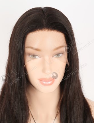 In Stock Chinese Virgin Hair 18" Natural Straight Natural Color Silk Top Full Lace Wig STW-708