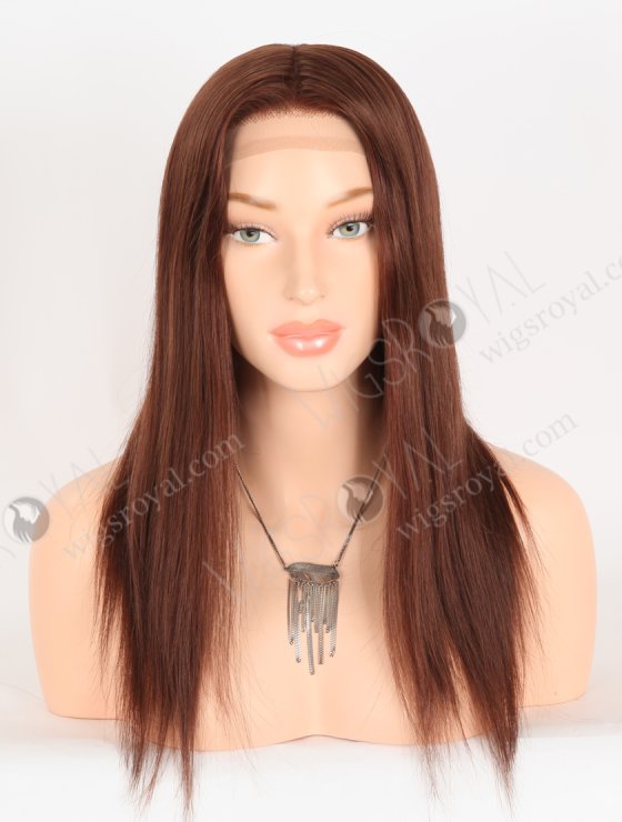 In Stock European Virgin Hair 16" Straight 4#/33# Blended Color Silk Top Gripper Wig GRP-08118-30935