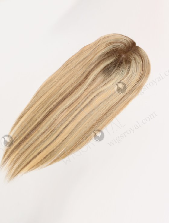 In Stock European Virgin Hair 18" All One Length Straight T9/613# with 9# Highlights Color Hair Topper Topper-179-31076