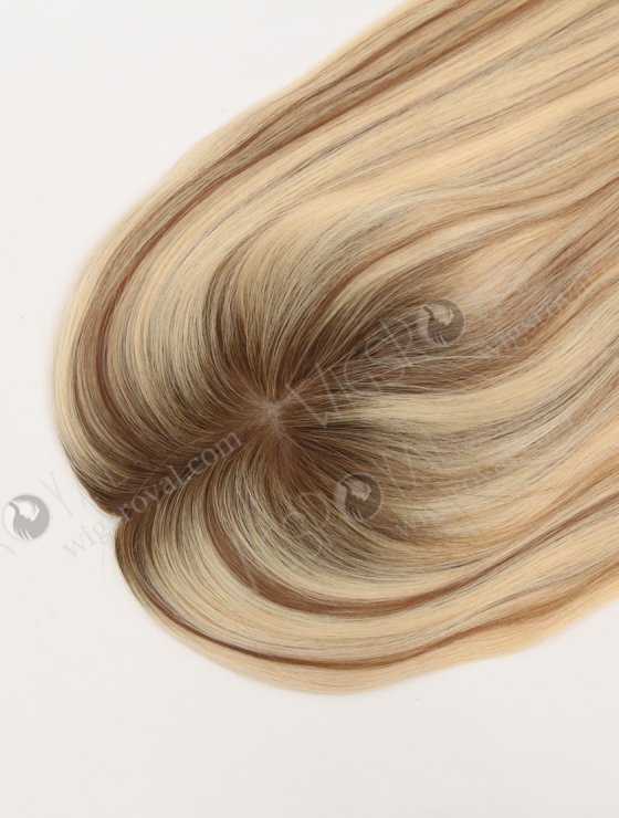 In Stock European Virgin Hair 18" All One Length Straight T9/613# with 9# Highlights Color Hair Topper Topper-179-31078