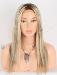 In Stock European Virgin Hair 16" Straight T4/22#/4# Highlights Color Silk Top Gripper Wig GRP-08122