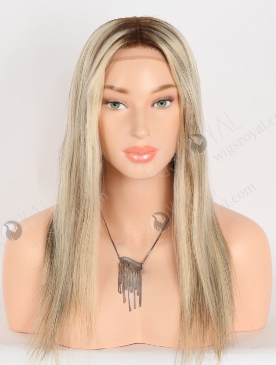 In Stock European Virgin Hair 16" Straight T4/22#/4# Highlights Color Silk Top Gripper Wig GRP-08122