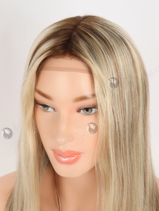 In Stock European Virgin Hair 16" Straight T4/22#/4# Highlights Color Silk Top Gripper Wig GRP-08122-30987