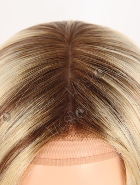 In Stock European Virgin Hair 16" Straight T4/22#/4# Highlights Color Silk Top Gripper Wig GRP-08122-30989