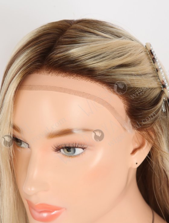 In Stock European Virgin Hair 16" Straight T4/22#/4# Highlights Color Silk Top Gripper Wig GRP-08122-30992