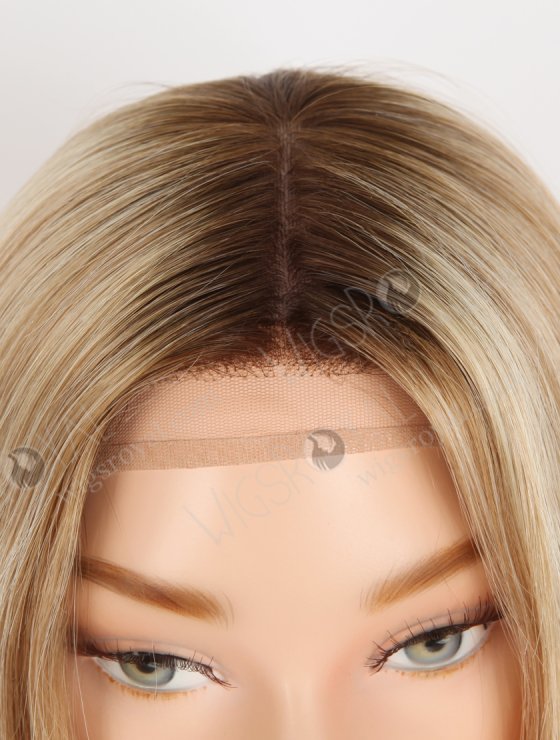 In Stock European Virgin Hair 14" Straight T4#/8/22/60# Color Silk Top Gripper Wig GRP-08128-31051