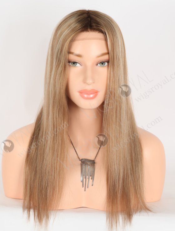 In Stock European Virgin Hair 16" Straight T4/8A#/613# Color Silk Top Gripper Wig GRP-08127-31046