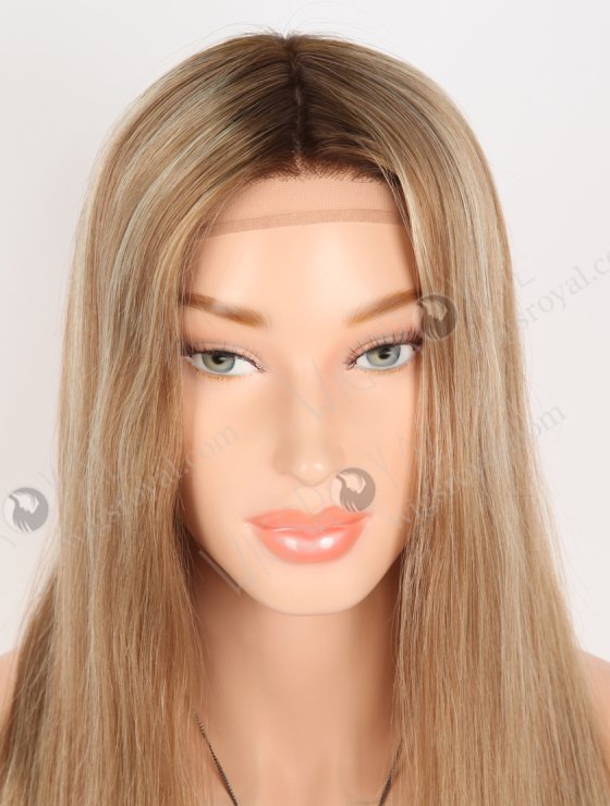 In Stock European Virgin Hair 16" Straight T4/8A#/613# Color Silk Top Gripper Wig GRP-08127-31045