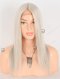 In Stock European Virgin Hair 14" Straight Platinum Gray Color Silk Top Gripper Wig GRP-08124