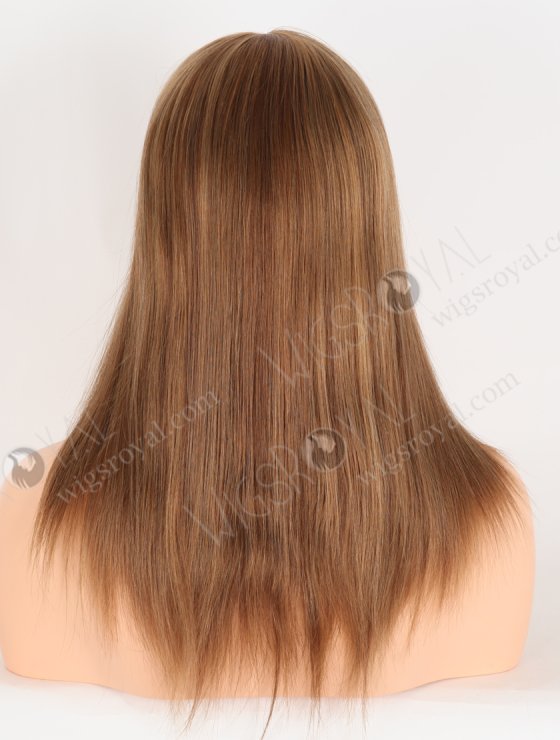 In Stock European Virgin Hair 14" All One Length Straight 8/6/9# Highlights Color Silk Top Gripper Wig GRP-08117-31138