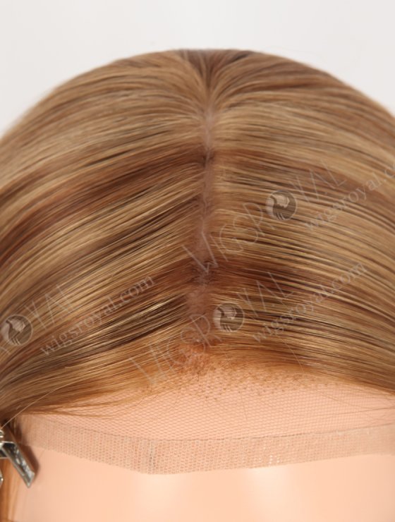 In Stock European Virgin Hair 14" All One Length Straight 8/6/9# Highlights Color Silk Top Gripper Wig GRP-08117-31140