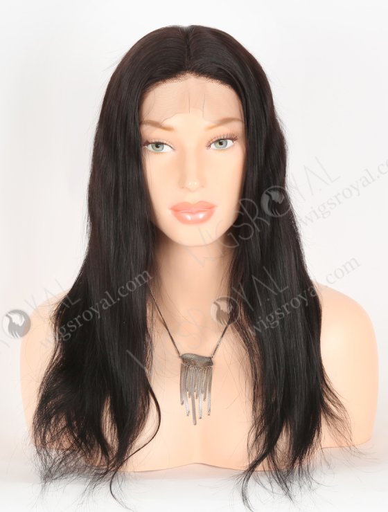 In Stock Indian Remy Hair 16" Straight Color #1b Silk Top Full Lace Wig STW-068-31209