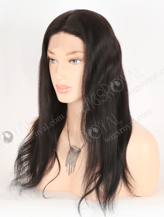 In Stock Indian Remy Hair 16" Straight Color #1b Silk Top Full Lace Wig STW-068-31211