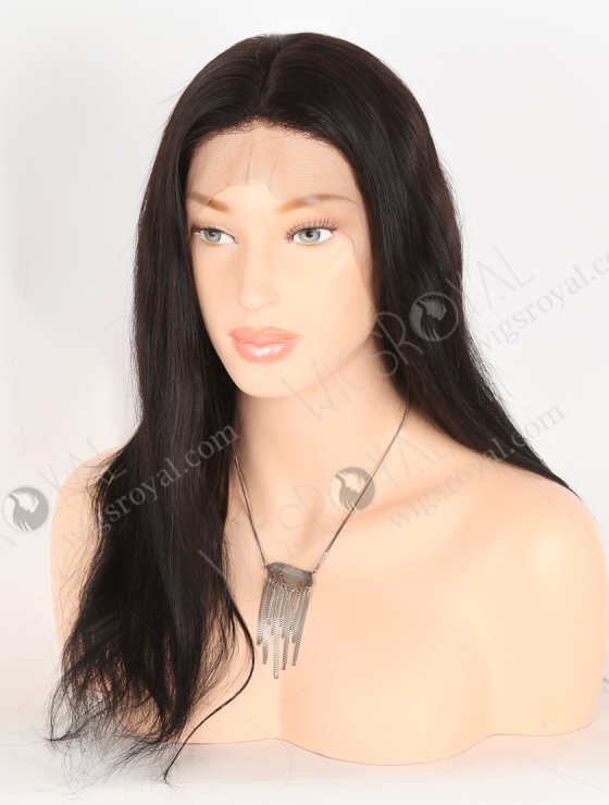 In Stock Indian Remy Hair 16" Straight Color #1b Silk Top Full Lace Wig STW-068-31212