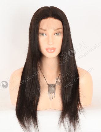 In Stock Brazilian Virgin Hair 18" Straight Natural Color Silk Top Full Lace Wig STW-411