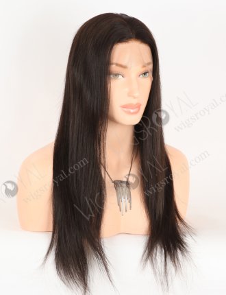 In Stock Brazilian Virgin Hair 18" Straight Natural Color Silk Top Full Lace Wig STW-411