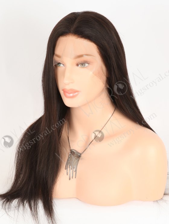 In Stock Brazilian Virgin Hair 18" Straight Natural Color Silk Top Full Lace Wig STW-411-31284
